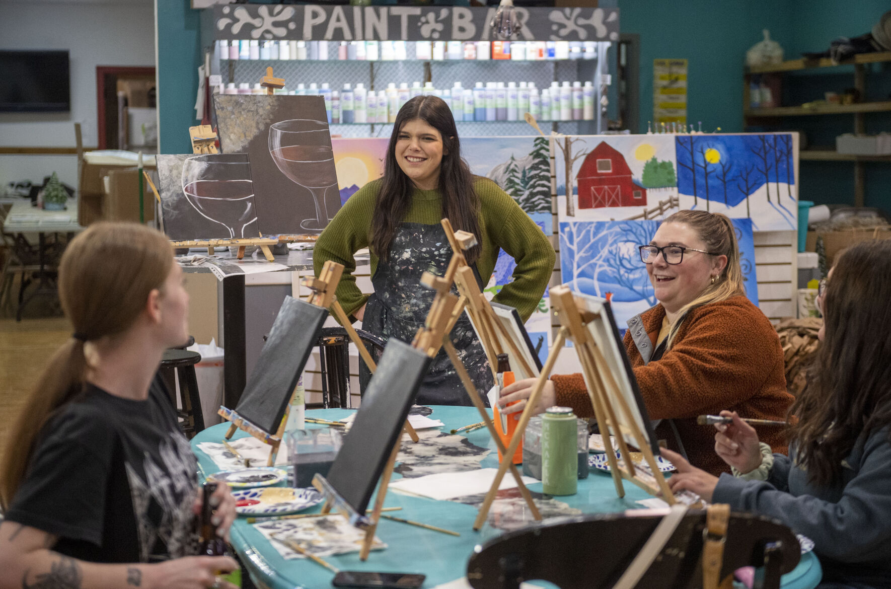 Hilarity ensues during adult sip 'n paint